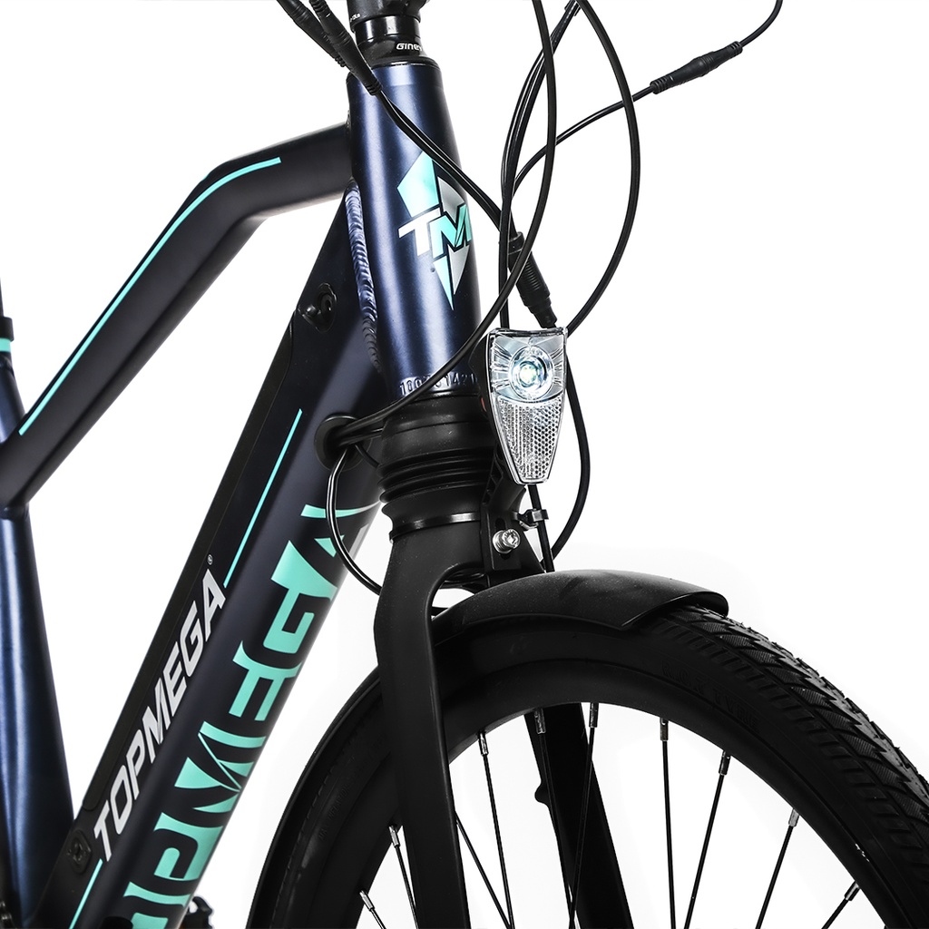 BICICLETA ELECTRICA TOPMEGA E-LAXY ALUMINIO R700 250W 36V 6VEL AZUL