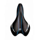 ASIENTO MTB/RUTA 280x160MM NEGRO/CELESTE CON GRAMPA
